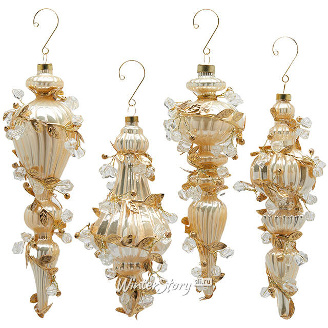 Елочные игрушки Doria Pamphili 24 см золотой, стекло, 12 шт EDG