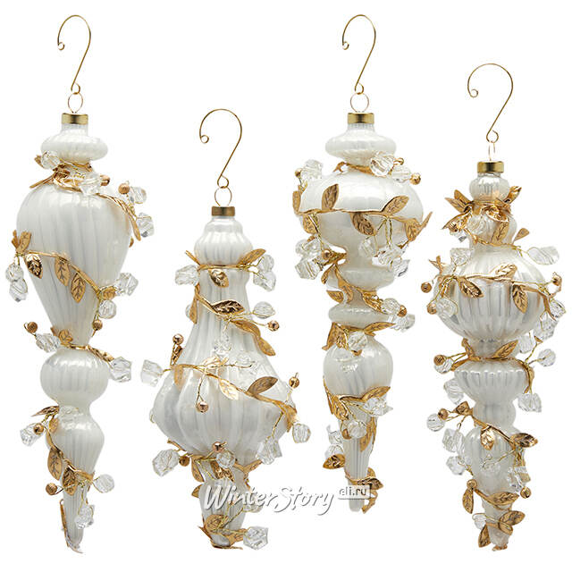 Елочные игрушки Doria Pamphili 24 см белый, стекло, 12 шт EDG