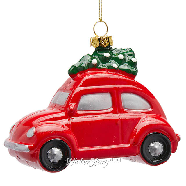 Елочная игрушка Машинка с елочкой - Biggar 8 см EDG