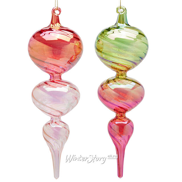 Елочные игрушки Сосульки - Murano Gradient Drops 23 см, стекло, 6 шт EDG