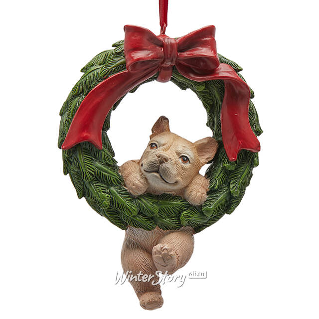 Елочная игрушка Французский Бульдог Бритти 10 см EDG (ЭДГ)