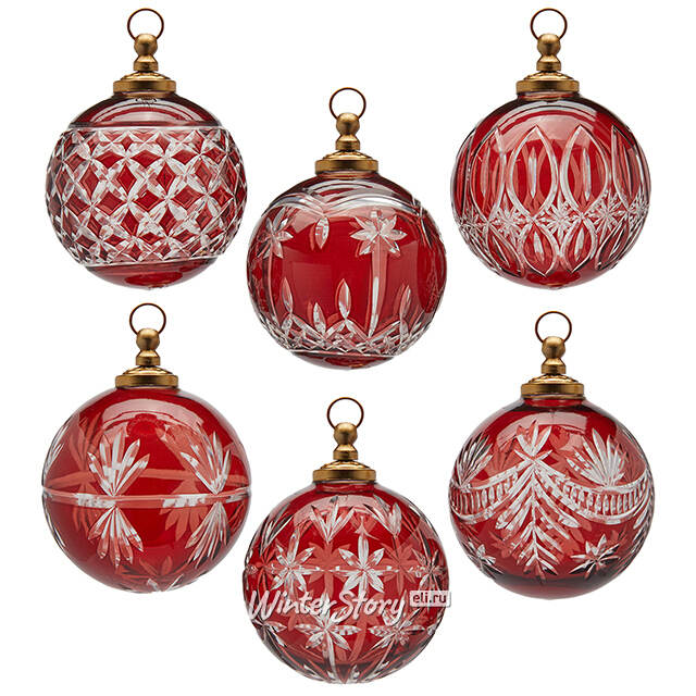 Елочные шары Noventa di Piave 10 см красные, стекло, 6 шт EDG