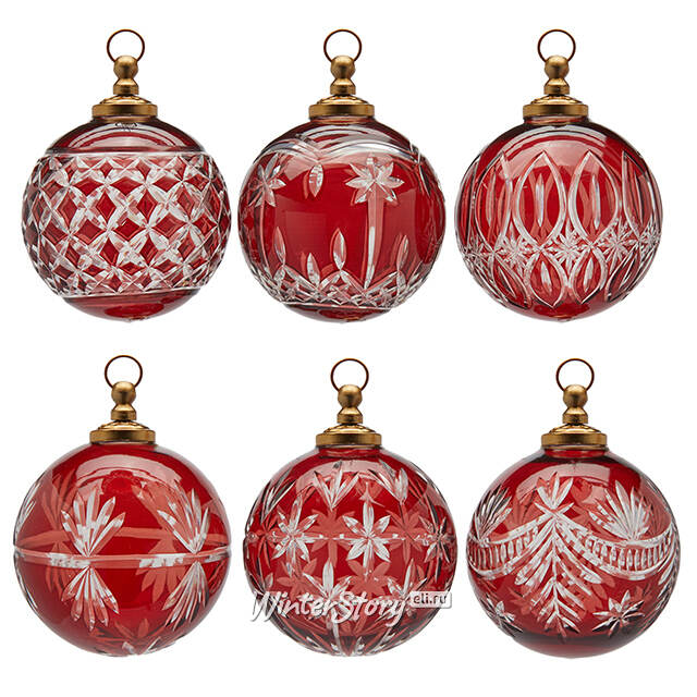 Елочные шары Noventa di Piave 10 см красные, стекло, 6 шт EDG