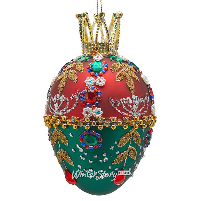 Елочная игрушка Яйцо Queen - Royal Bloom Collection 13 см, стекло EDG