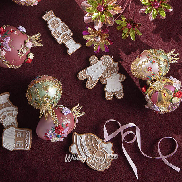 Набор елочных игрушек Gingerbread Cookies 12 см, 8 шт, подвеска EDG (ЭДГ)