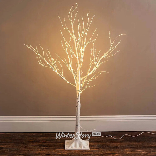 Светодиодное дерево Белая Береза 150 см, 400 теплых белых микро LED ламп, IP44 Kaemingk