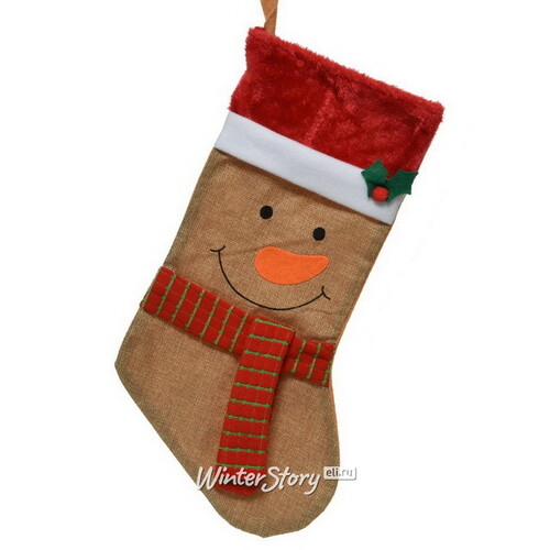 Новогодний носок Теплое Ретро: Снеговик Жан-Эрик 46 см Kaemingk