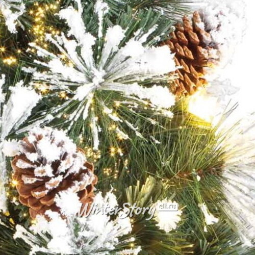 Оптоволоконная настольная елка Заснеженный Кони-Айленд 90 см, ЛЕСКА + ПВХ, контроллер Kaemingk