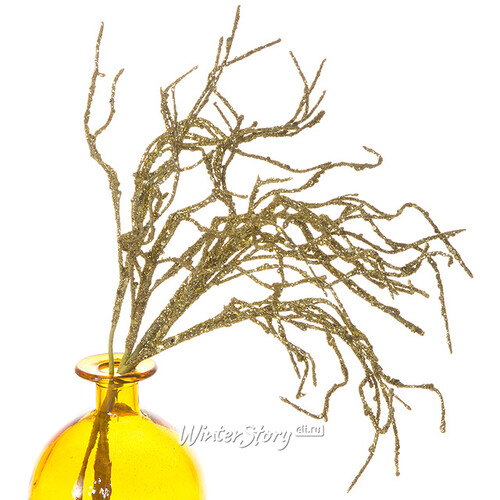 Декоративная веточка Зимний Куст золотая 45 см, 5 шт Hogewoning