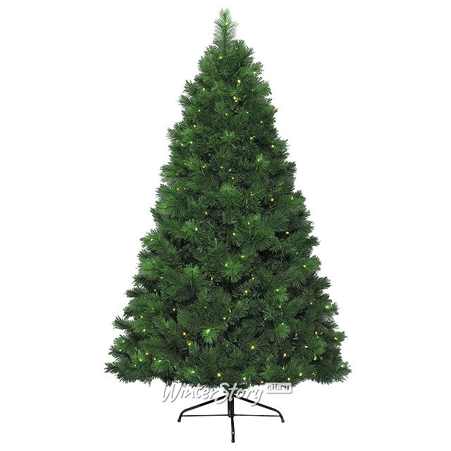 Искусственная елка с лампочками Ванкувер 150 см, 192 теплых белых ламп, ЛЕСКА + ПВХ Kaemingk