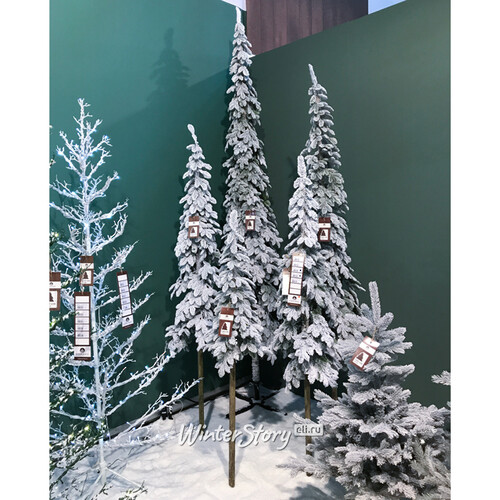 Искусственная елка на ножке Альпийская заснеженная 240 см, ЛИТАЯ 100% Kaemingk