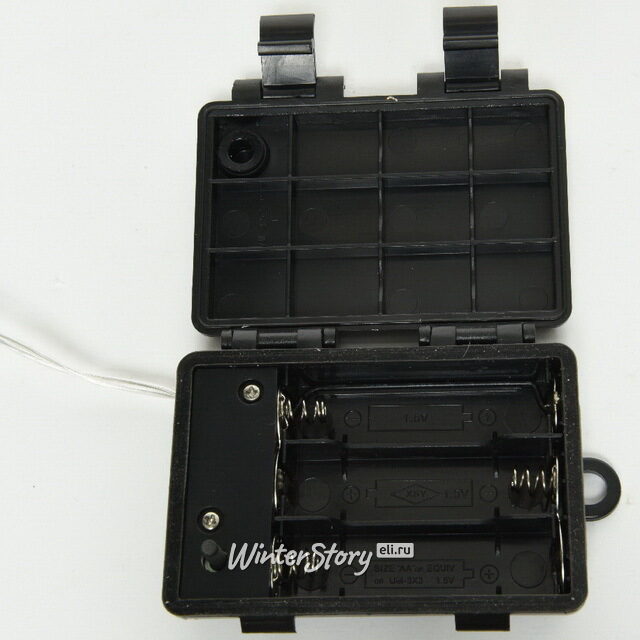 Искусственная елка с лампочками Тронхейм 90 см зелено-голубая в металлическом кашпо, 100 теплых белых ламп на батарейках, контроллер, ЛИТАЯ + ПВХ, IP44 Kaemingk