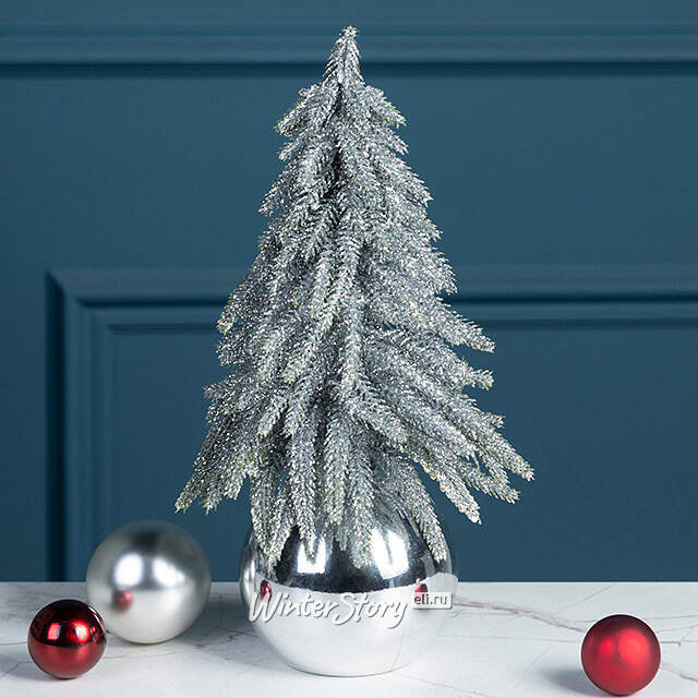 Настольная елка Forest Beauty 38 см серебряная Kaemingk