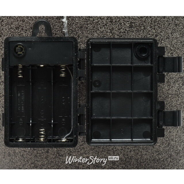 Искусственная елка с лампочками Norway 120 см заснеженная в кашпо, 80 теплых белых ламп на батарейках, контроллер, ЛИТАЯ + ПВХ, IP44, уцененная Kaemingk