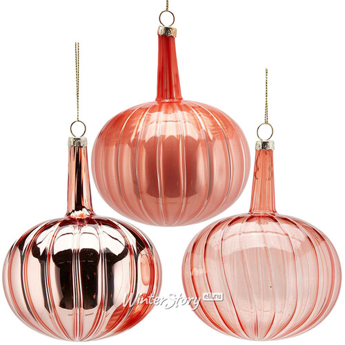 Набор стеклянных шаров Элун-Адоре 10 см, 6 шт, розовый EDG