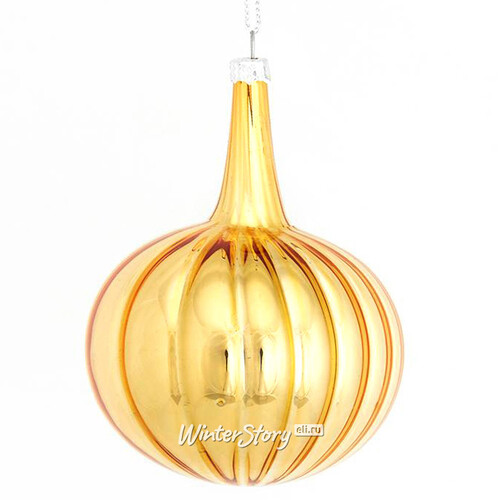 Набор стеклянных шаров Элун-Адоре 8 см золотой, 12 шт EDG