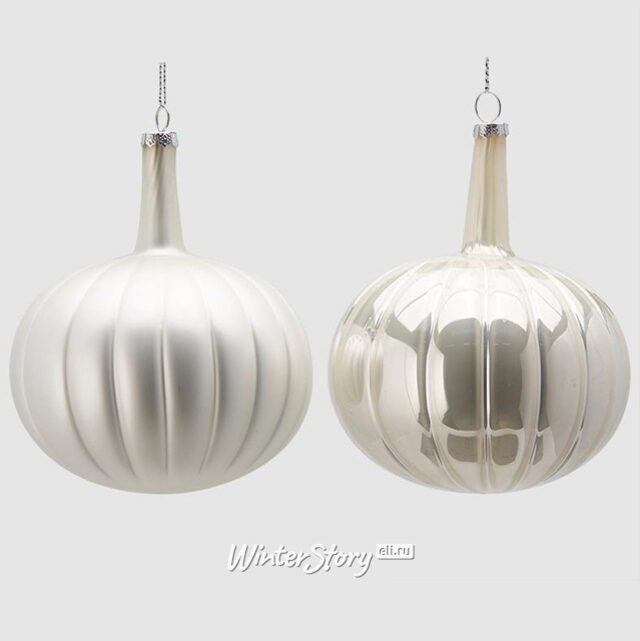 Набор стеклянных шаров Элун-Адоре 8 см белый, 12 шт EDG