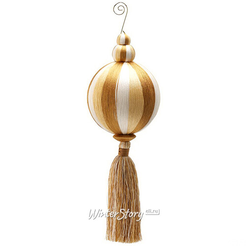 Елочный шар с кисточкой Палаццо Реале 31 см золотой EDG