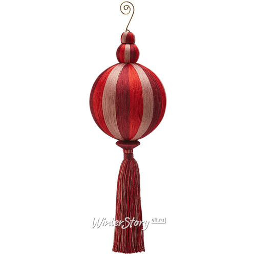 Елочный шар с кисточкой Палаццо Реале 31 см красный EDG