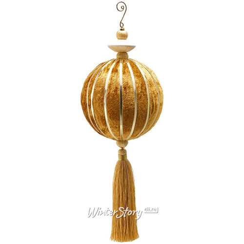 Елочный шар с кисточкой Liberto 36 см золотой EDG