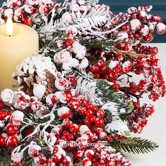 Венок-подсвечник Moscarola заснеженный 40 см Kaemingk