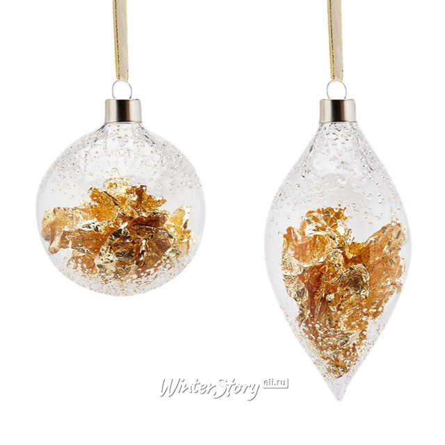 Набор стеклянных елочных игрушек Gota de Lluvia 8 см, 12 шт EDG