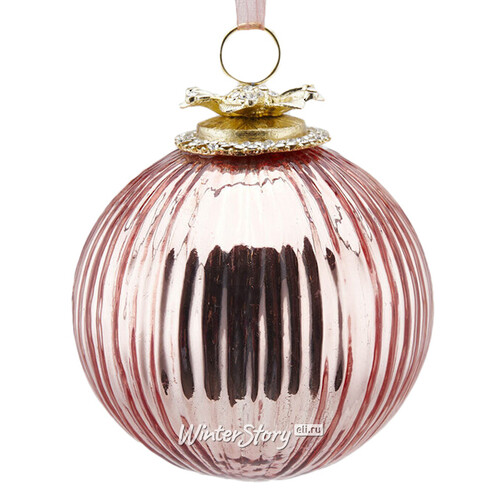 Стеклянный елочный шар Ковент-Гарден 10 см темно-розовый EDG