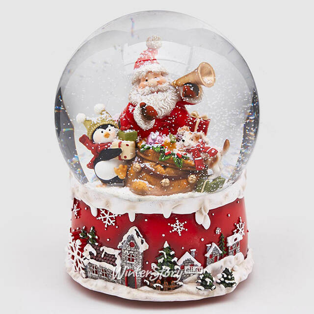 Снежный шар Дед Мороз с Пингвином - Aramengo 20 см EDG