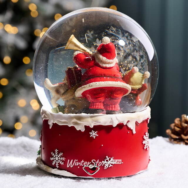 Снежный шар Дед Мороз с Пингвином - Aramengo 20 см EDG