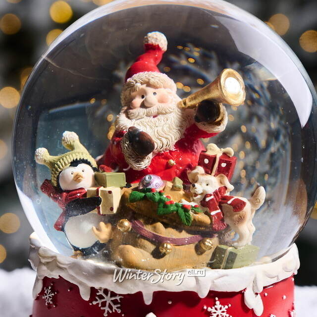 Снежный шар Дед Мороз с Пингвином - Aramengo 20 см EDG