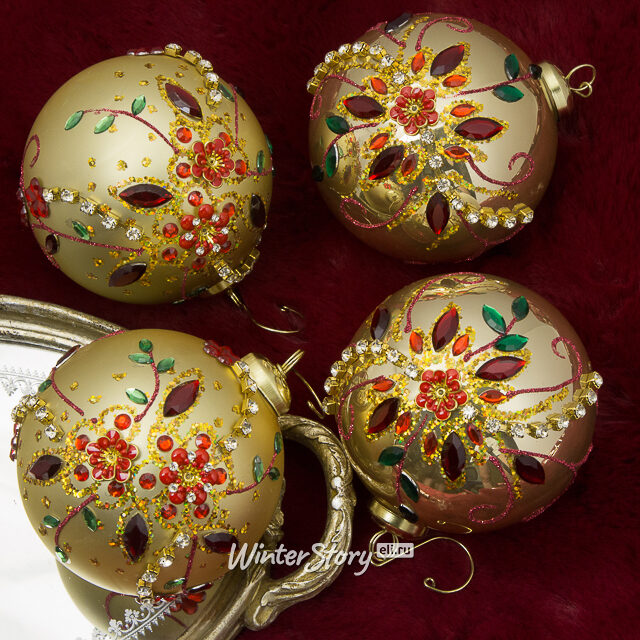 Набор стеклянных шаров Crema Piazzolla 10 см, 12 шт EDG