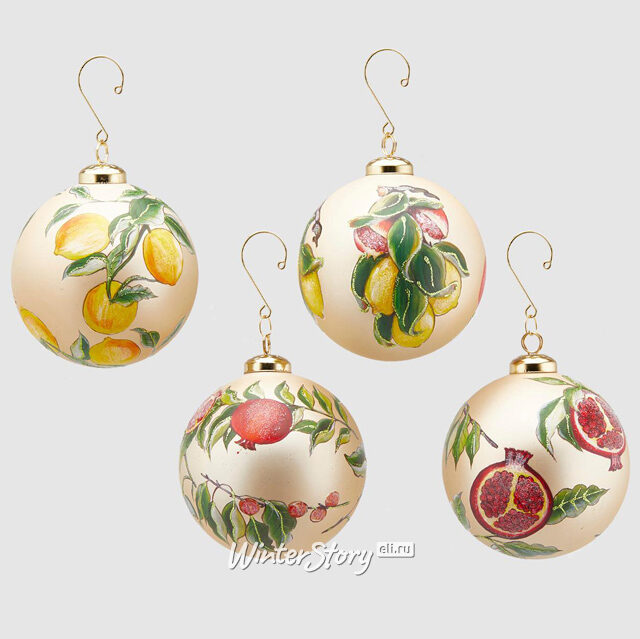 Набор стеклянных шаров Spruzzata di Frutta 10 см, 12 шт EDG