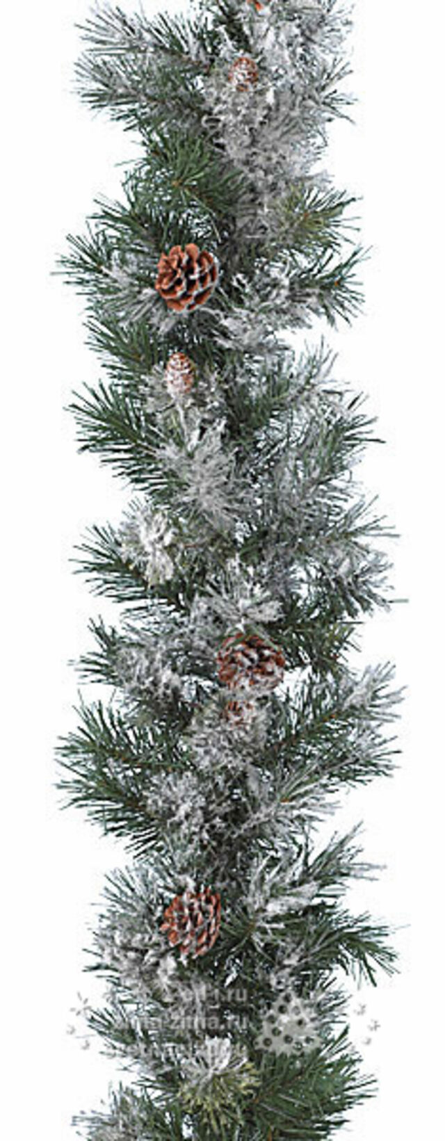 Хвойная гирлянда Аризона заснеженная 270 см, ЛЕСКА + ПВХ Kaemingk