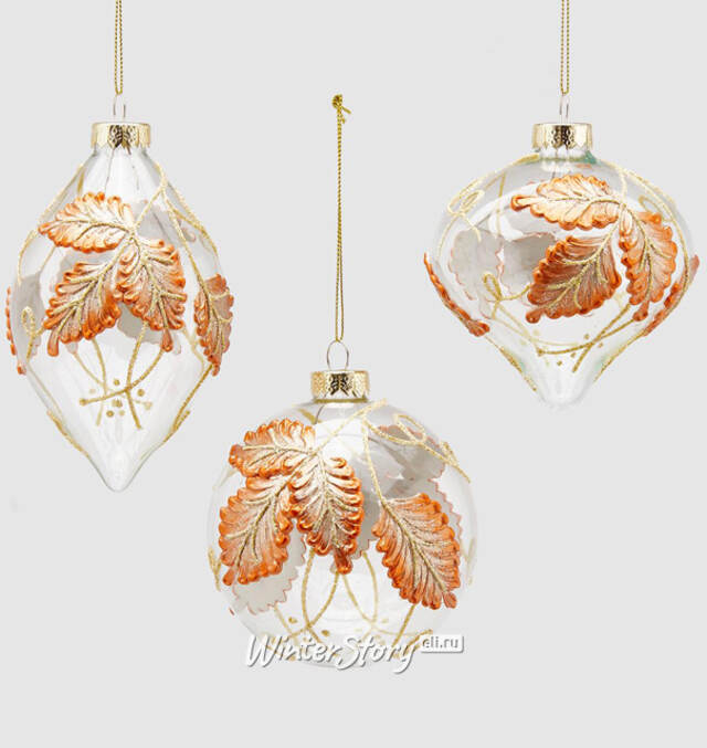 Набор стеклянных елочных игрушек Rosa Avangardo 10 см, 6 шт, стекло EDG