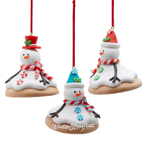 Елочная игрушка Снеговик Бернард - Christmas Biscotti 9 см, подвеска EDG