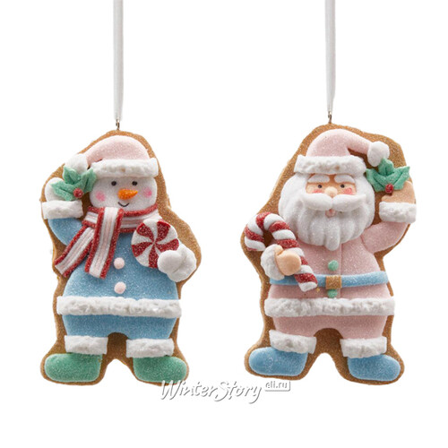 Набор елочных игрушек Санта и Снеговик Джоуи - Новогодняя глазурь 12 см, 2 шт, подвеска EDG