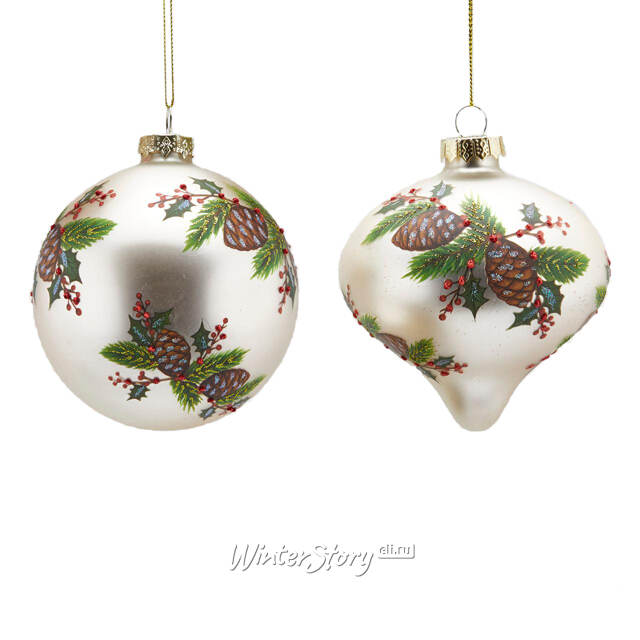Набор стеклянных елочных игрушек Lianna Pesko 10 см, 6 шт EDG