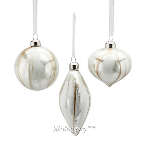 Набор стеклянных шаров Pearl Florella 8 см, 12 шт EDG