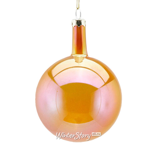 Набор стеклянных шаров Viva Lamberto 8 см, 6 шт, янтарный EDG