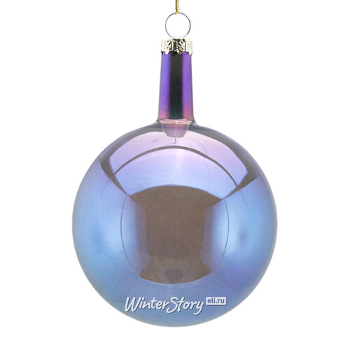 Набор стеклянных шаров Viva Lamberto 8 см, 6 шт, голубой EDG
