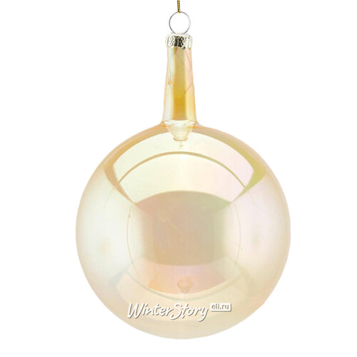 Набор стеклянных шаров Viva Lamberto 10 см, 6 шт, светло-желтый EDG