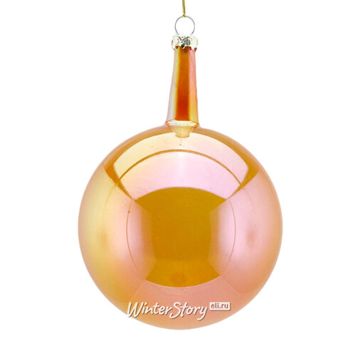 Набор стеклянных шаров Viva Lamberto 10 см, 6 шт, янтарный EDG