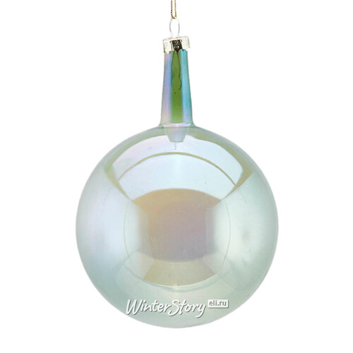Набор стеклянных шаров Viva Lamberto 10 см, 6 шт, светло-зеленый EDG