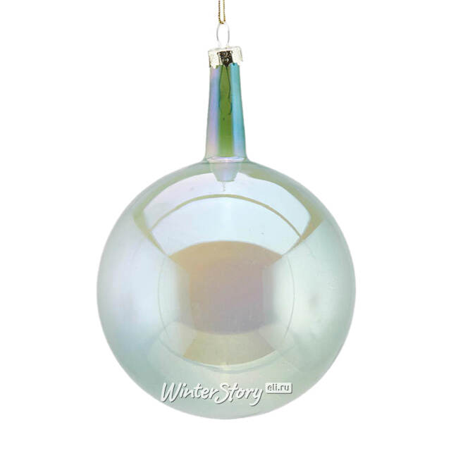 Набор стеклянных шаров Viva Lamberto 10 см, 6 шт, светло-зеленый EDG