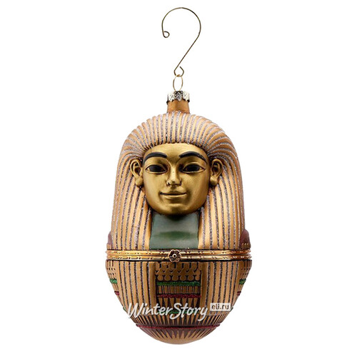Коллекционная елочная игрушка Сновидения Красного Нила - Клеопатра 16 см золотая, подвеска, стекло EDG