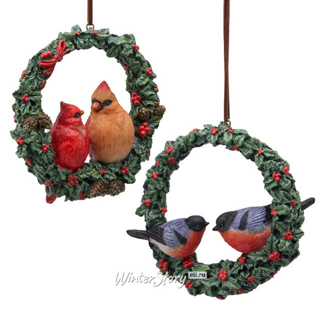 Елочная игрушка Снегирь Фон Халала 12 см, подвеска EDG