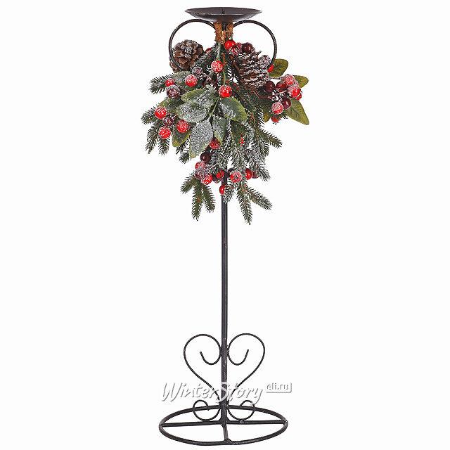 Подсвечник напольный Ягоды в снегу 56*30 см Kaemingk