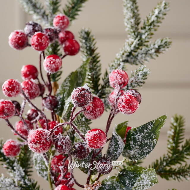 Ветка Ягодный букет 50 см, ЛИТАЯ 100% Kaemingk