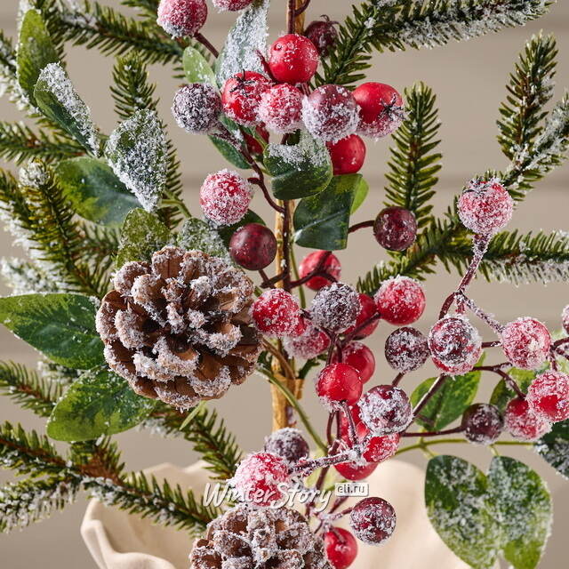 Ветка Ягодный букет 68 см, ЛИТАЯ 100% Kaemingk