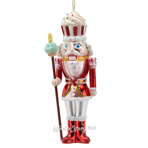 Стеклянная елочная игрушка Щелкунчик Пэр Маффин - Christmas Periple 19 см, подвеска EDG